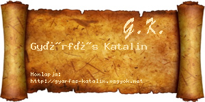 Gyárfás Katalin névjegykártya